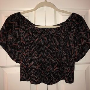 Forever 21 Black Chevron Crop Top